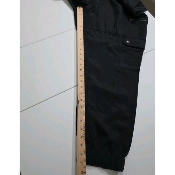 Banana Republic Cargo Pants XL Womens Black Zipper Jogger Lyocell Utility Grunge - Picture 8 of 16